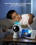 COCOCAM 2K 4MP AI Baby Monitor Video e Audio con 5" LCD, 2,4G/5GHZ WiFi, Rilevamento Volto Coperto, Album Temporale Intelligente, Tracciamento Automatico, Rilevamento Grido, Crittografia AES - 8