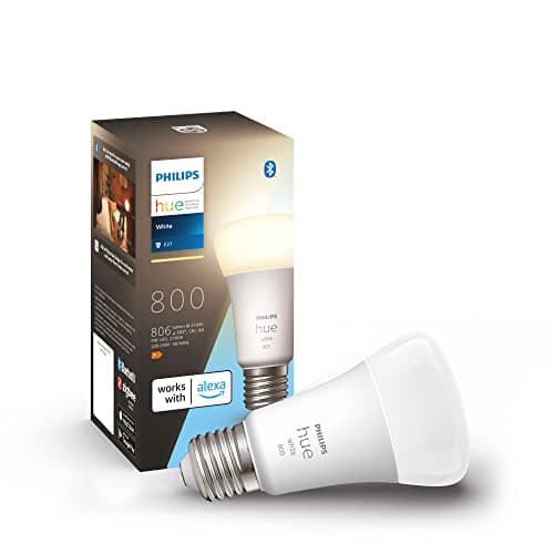 Philips Hue White Lampadina Smart LED, Attacco E27, 9 W, Luce Bianca, Dimmerabile, Controllo con Bluetooth e Hue App, Funziona con Alexa, Google Assistant e Apple HomeKit
