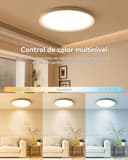 AIKVSXER Plafón LED Inteligente 24W Ø30 cm, Luz RGB Multicolor con Cambio de Color, Iluminación Blanca Regulable 3000–6500K, Control Remoto y App, Perfecto para Dormitorio, Salón y Espacios de Ocio - 4