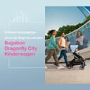 Bugaboo Dragonfly City-Kinderwagen, leichter, kompakter Kinderwagen mit Vierradfederung, einhändig zusammenklappbar, XL Untergestellablage, Gestell in Schwarz und Sonnendach in Desert Taupe - 2