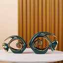 Statuette di pesce in ceramica verde oro – decorazione per la casa costiera, centrotavola moderno oceano per soggiorno, sala da pranzo, bagno, ufficio, tavolino, casa sulla spiaggia, nautica, mare, - 6