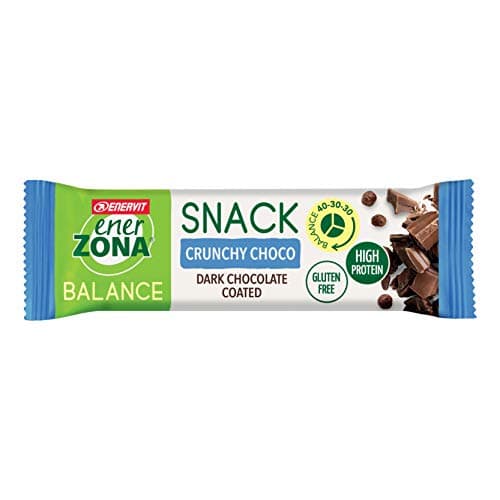 EnerZona Snack Balance Crunchy Choco Barretta Cioccolato Fondente, 33g