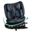 My Babiie MBCS200 360° Spin R129 Baby Car Seat – Top Tether, ISOFIX, Birth to 12yrs (40-150cm), i-Size, ERF, Group 0+/1/2/3, Rotating 360 Swivel - Navy Leo - 1