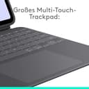 Logitech Combo Touch iPad Pro 13 Zoll (M4 und M5) (2024 und 2025) Tastatur-Case – Abnehmbare Tastatur mit Hintergrundbeleuchtung und Halterung, komfortables Tippen, Multi-Use-Modus,DEU QWERTZ-Graphit - 4