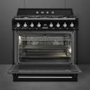 SMEG TR90GMBL - Cocina estética vintage Victoria con 5 fuegos de gas, multifunción, suave, vapor Clean, 90 x 60 cm, color negro, clase A - 2