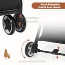 Foldable Baby Stroller, Lightweight Toddler Travel Pushchair for Airplane, Compact Infant Buggy with 5-Point Harness, Adjustable Backrest Footrest Canopy, Storage Basket (Natural) - 8