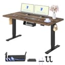 FLEXISPOT Scrivania Regolabile in Altezza 160x80 cm, 2 Motori, Piano Unico 25 mm, Memoria & Display Altezza, Ergonomica con Gestione Cavi, Ripiano Sottoscrivania, Ganci e Clip Fermacavi - 1