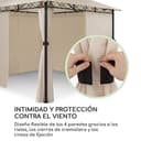 Blumfeldt Mondo - Pergola Party Tent Garden Tent Gazebo, Size: 2.95 x 2.6 x 2.95 m (WxHxD), 4 Side Panels, EasyMount Concept, Weather Protection: UV/Wind/Rain, Beige - 3
