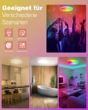 Oraymin Deckenlampe mit Fernbedienung, 24W RGB Farbwechsel LED Deckenleuchte mit APP-Steuerung, 2700K-6500K Schlafzimmerlampe, Dimmbar LED Lampe für Wohnzimmer, Kinderzimmer, Ø30CM - 2