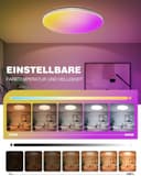 Oraymin Deckenlampe mit Fernbedienung, 24W RGB Farbwechsel LED Deckenleuchte mit APP-Steuerung, 2700K-6500K Schlafzimmerlampe, Dimmbar LED Lampe für Wohnzimmer, Kinderzimmer, Ø30CM - 3