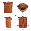 Berliner Bags Utrecht XL Mochila de Piel Auténtica con Compartimento para Portátil y Diseño para Ciclistas, para Hombre y Mujer – Marrón - 7