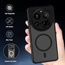 AOKUMA for Xiaomi 15 Pro/Ultra Case,Compatible with MagSafe,Shockproof Protective Cover for Xiaomi 15 Pro/Ultra,Military-Grade Translucent Matte Back Phone Case(Black) - 6