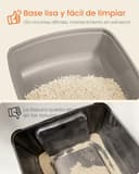 Feandrea Caja Arenero con Bordes Altos, Tamaño XXL, Abierta, con Pala, para Gatitos y Gatos Grandes, Beige Capuchino PPT010LH01 - 4