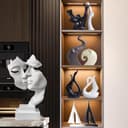 PIGPIGFLY Doppelgesichtige Weiss Statue,Deko Figuren,Deko Wohnzimmer,Home Store Dekoration, Modern Abstract Kunst Skulpturen Deko, Bürodekorationen,Polyresin, Geschenk - 6