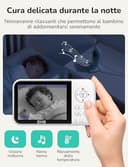 GHB Baby Monitor Video e Audio 3.2'', 2100mAh Monitor Baby con Telecamera, Visione Notturna, Modalità VOX, Rilevamento della Temperatura, Interfono Bidirezionale, Ninna Nanna - 2