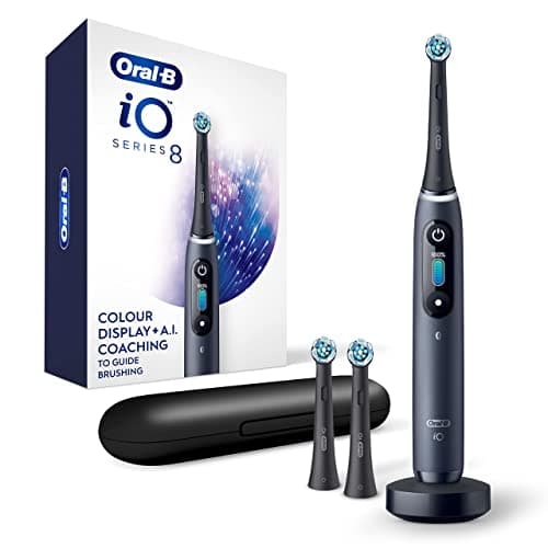 Oral-B iO Series 8 Electric Toothbrush With 3 Brush Heads, Black Onyx
