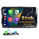 URVOLAX DAB+ Autoradio mit Bildschirm für VW Skoda Seat: 9 Zoll Doppel DIN Radio mit Wireless Apple CarPlay Android Auto - Linux Auto Radio für Golf 5 6 T5 Polo 6r Caddy Touran Passat Tiguan Fabia - 1