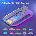 HEATFUN PS Portal Charging Dock Station - 3-in-1 Charger for Playstation 5 Portal & Dual PS5 Controllers, RGB Light Accessories Stand - White Display Base with Type-C Cable for Gaming Setup - 3