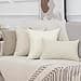 Madizz Set of 2 Faux Linen Cushion Covers, Soft Decorative Cushion Cover for Sofa, Bedroom, Light Beige, 45 x 45 cm, Square - 6