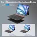 WIWU iPad Tastatur Hülle für Air 11 Zoll A16/10 Gen 3 in 1 Magnetische Abnehmbare Tasche Tastatur Ständer Beleuchtete Tasten mit Touchpad (Schwarz, for iPad 11/10/Air 5/4/11"(M2/M3) Pro 11" 4/3/2/1) - 3