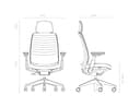 Sedia da ufficio ergonomica Steelcase Series 2 con supporto lombare LiveBack, braccioli 4D, poggiatesta regolabile Storm Cloud; Prodotto in Europa - 3