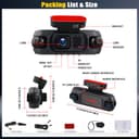 GOHHDL 4K 360° Dash Cam Auto con GPS, Videocamera per Auto con Grandangolo 150°, Visione Notturna Super, Monitoraggio del Parcheggio, Sensore G, Registrazione in Loop, APP, Assistenza alla Retromarcia - 9