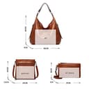 Pahajim Bolsos de Mujer Bandolera Mujer Bolso Hobo PU Piel Bolso Grande Tote de Hombro Conjunto de Bolso y Cartera 3pcs para Shopper,Trabajo(Marron) - 6