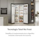 Haier SBS 90 Series 5 HSR5918DIMP Frigorífico Side by Side, con Dispensador de Agua y Hielo, Apertura puertas 90º, Motor Inverter, Total No Frost, An 90cm, Capacidad XXL 511L, Iluminación LED, Inox - 5