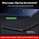 Compatible for MacBook Air 15 inch Case M4 2025 2024 2023 M3 M2 [100% Match Official Color] [Ultra Thin Armor] Protective Hard Shell Matte Cover for Laptop A3241 A3114 A2941 - Midnight Clear - 6