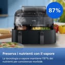 Philips Airfryer Serie 5000 doppio cestello con vapore-Frittura ad aria, cottura a vapore o combinata 19 metodi di cottura; Capacità 9L (3L + 6L), Tecnologia RapidAir Plus, Auto SteamClean (NA550/00) - 8