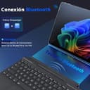 MoKo Teclado Español con Portalápices (No Carga) Solo para Microsoft Surface Pro 11/ Pro 10/ Pro 9/ Pro 8/ Pro X, Solo para conexión Bluetooth, QWERTY Teclado Type Cover Inalámbrico Delgado, Gris - 3