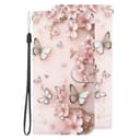 BLOTECH Wallet Case for Realme GT Neo6 PU Leather 3D Effect Pink Butterfly Flowers Cover Folio Painting Magnetic Flip Travel Protective Elegant Flip Painting for Realme GT Neo6 - 1