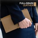 Cuaderno de viaje de cuero con bolsillos, alcachofa, organizador de cuadernos recargable, diario de piel auténtica hecho a mano con bolsillos para escribir, viajeros, organizar, insertos en blanco, - 5