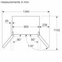 Bosch Home & Kitchen Appliances KFN96APEAG French Door Fridge Freezer with XXL Capacity, NoFrost, HomeConnect, VitaFresh XXL Pro 0C, 183 x 91 cm, Silver, Freestanding, Serie 6 - 14