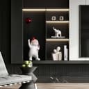 PIGPIGFLY Paar Umarmt Statue, Regal Deko, Bücherwurm-Skulptur, Wohnzimmer Dekoration, Modern Abstract Kunst Skulpturen, Bürodekorationen (Weiss) - 6