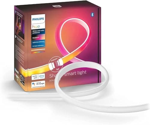 Philips Hue White & Color Ambiance Gradient Lightstrip Erweiterung (1 m), dimmbarer LED Streifen für das Hue Lichtsystem mit 16 Mio. Farben, Farbverläufen, smarte Lichtsteuerung über Sprache oder App