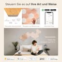 Nanoleaf Elements Hexagon Starter Kit, 7 Smarten Holzoptik LED Panels - Modulare Dimmbare WLAN Wandleuchte Innen, Musik Sync, Funktioniert mit Alexa Google Apple, Deko Wohnzimmer Schlafzimmer Büro - 7