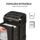 Fellowes 12C - Destructora trituradora de Papel, Corte en partículas, destruye hasta 12 Hojas, Uso Personal, tritura Tarjetas de crédito, Color Negro - 6