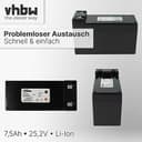 vhbw Akku kompatibel mit Ambrogio 4.0 Elite, 4.0 Basic 4WD, 524S, 4.0 Elite 4WD, 4.0 Basic, Alex Rasenroboter (7,5Ah, 25,2V Li-Ion) - 5