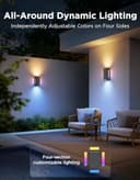 Govee Outdoor UpDown Wall Light, 2 Pack, 1400LM RGBICWW Smart Porch Lights Outdoor with 64 Scene Modes, IP66 Waterproof Wall Sconce for Outdoor Decor, Works with Alexa, Google Assistant and Matter - 2