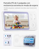 YESIMOM Sistema de Monitor para Bebé 2 en 1 con 2 Cámaras 2K: Pantalla 5" IPS, Detección Inteligente de Llanto con Alerta, 360° PTZ y Seguimiento Automático, App y WiFi - Ideal para Gemelos(Púrpura) - 7