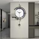 TWFJEL Moderno Reloj de Pared, Grande Minimalista Reloj Pared Decorativo Silencioso sin tictac Orologio de Quarzo Acrílico+Esfera de Madera con Estante Art Deco para Cocina Sala Dormitorio Oficina - 2
