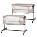 kk Kinderkraft NESTEE UP2 Culla da affiancare, Lettino Co-Sleeping, 5 livelli di regolazione dell’altezza, 4 ruote per poterlo, Facile da Montare, Accessori materasso, Morbido materiale, Beige - 1