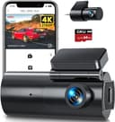 GKU 4K Dash Cam Front and Rear, 5GHz WiFi Dashcam with 64GB SD Card, Dual Car Camera Dash Cam with Parking Monitor, Night Vision, WDR, 170° Wide Angle, G-Sensor, Loop Recording, APP Control, Max 256GB - 1