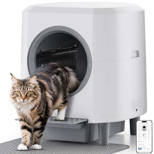 Ellenpent Arenero Gatos Autolimpiable, Caja Arena Gato Automatica con App Control, Antifugas/Atrapamiento/Olores, 90L para Múltiples Gatos, Vaciado con Un Solo Botón, Fácil de Limpiar