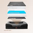 EHEYCIGA Orthopädisches Hundebett Grosse Hunde, 106.5x76x18.5cm, Memory Foam Waschbar und Wasserdicht Hundekorb mit 4 Rändern, Hundesofa Hundecouch rutschfest, Grau/Schwarz - 2