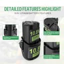 2X 10.8V 3Ah Batería de Repuesto para Stihl Batería AS2, Adecuado para Herramientas GTA26 GTA40 HSA26 HSA30 HSA40 FSA30 ASA20 SEA20 RCA20 KOA20 BGA30 - 6