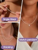 CASSIECA Collana Argento 925 Donna Catenina Argento Girocollo Disco Catenina Collana Argent Donna 1,2mm Sottile Robusta Gioielli Impermeabili 41cm - 3