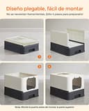 Feandrea Arenero para Gatos, Caja Arena con Bandeja Extraíble, Pala, Cepillo, Espacioso para Gatos Grandes, Carga de 15 kg, Antifiltración, Antiescapes, Beige y Negro PPT001W01 - 9