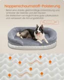 Feandrea Hundebett, Hundekissen, für große Hunde, 91 x 68 x 18 cm, orthopädisch, wasserdichte Innenschicht, erhöhte Ränder, Abnehmbarer, waschbarer Bezug, rutschfest, hellgrau PGW282G01 - 3